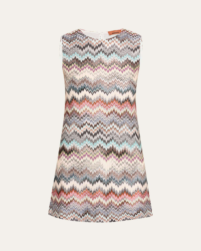 Chevron Sleeveless Mini Dress